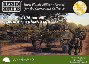 15mm WW2 Allied M4A1 76mm Wet Stowage Sherman