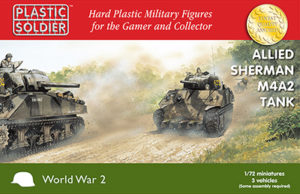 1/72nd M4A2 Kit. Contains 3 tank sprues and option to build a 76mm gun version. Contains British and US tank commander figures. 105mm barrel is for your bits box...………….