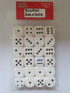 24 x WHITE WOODEN GAMING DICE